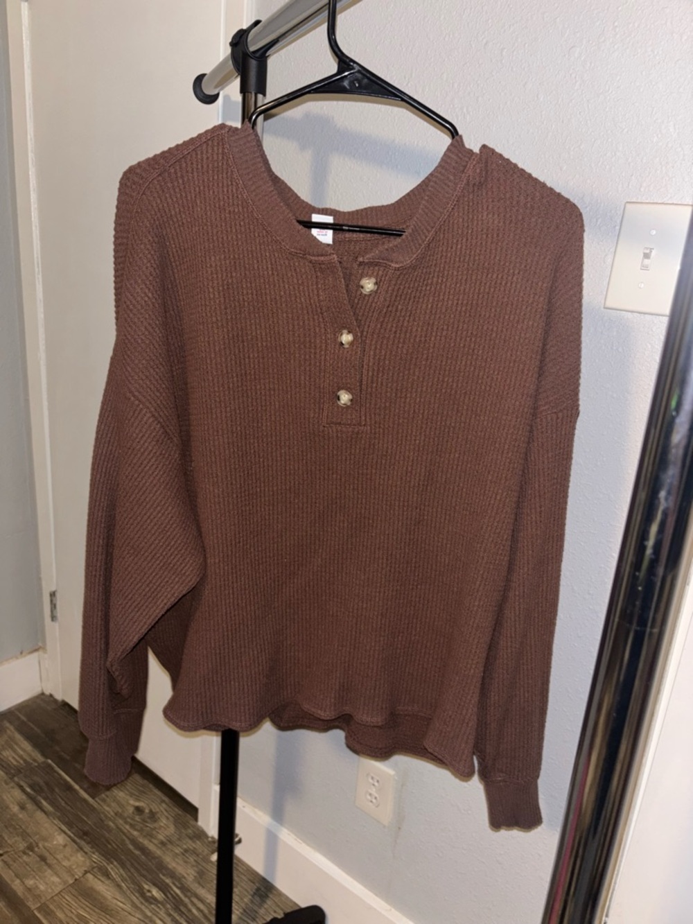 Women’s Brown Waffle Knit Sweater